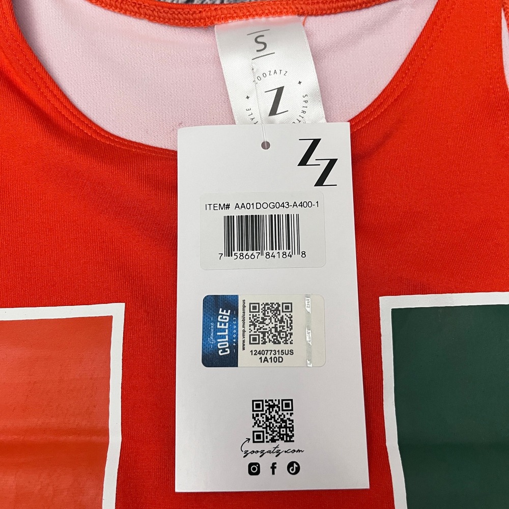 ZOOZATZ Women's Orange Cropped Tank Top with 'U' Logo - Picture 4 of 6
